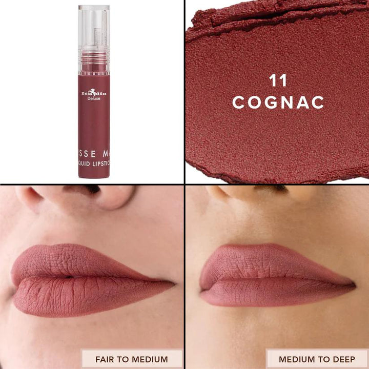 New Mousse Matte Liquid Lipstick by Italia Deluxe, Comfortable Velvet Finish, Rich Pigment, Subtle Chocolate Scent, Pointed applicator for precise lining