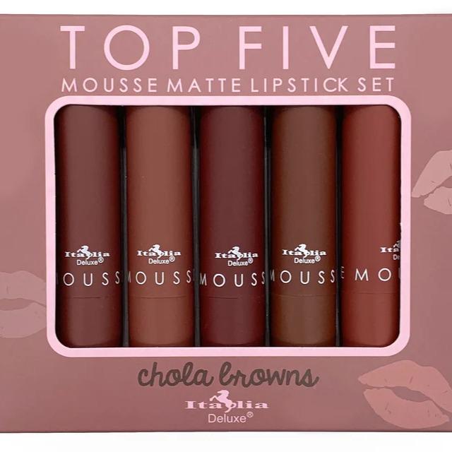 Italia Deluxe Individual Lipsticks and Sets of 5, Matte, Creamy, Highly Pigmented Lightweight Makeup Cosmetics